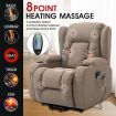 Electric Massage Chair Linen Fabric Recliner Sofa Lift Motor Armchair 8 Point Heating Seat