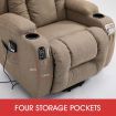 Electric Massage Chair Linen Fabric Recliner Sofa Lift Motor Armchair 8 Point Heating Seat