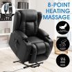 Electric Massage Chair PU Leather Recliner Sofa Lift Motor Armchair 8 Point Heating Seat