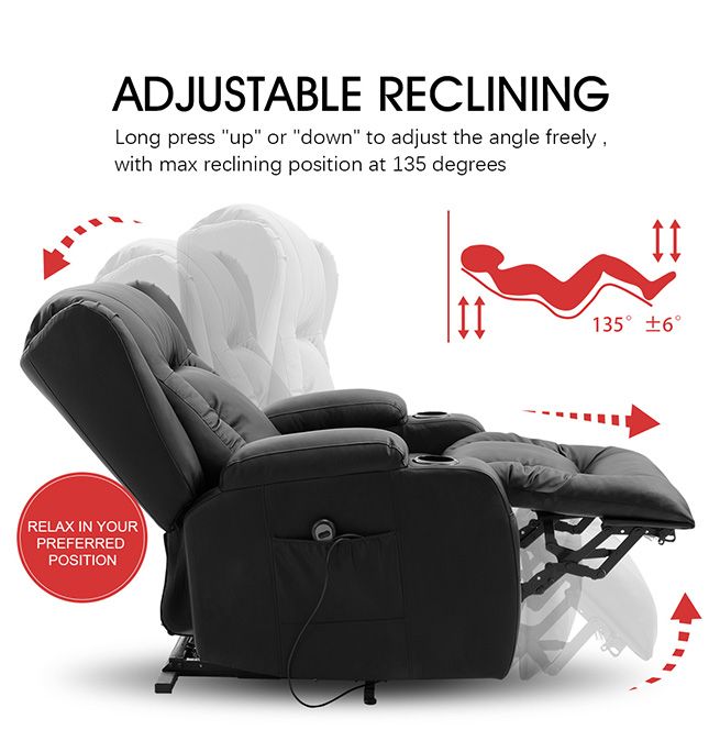 majestic power lift recliner with heat and massage