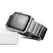 Linked Shiny Stainless Steel Butterfly Clasp Apple Watch iWatch Band 38mm 40mm 42mm 44mm Compatible