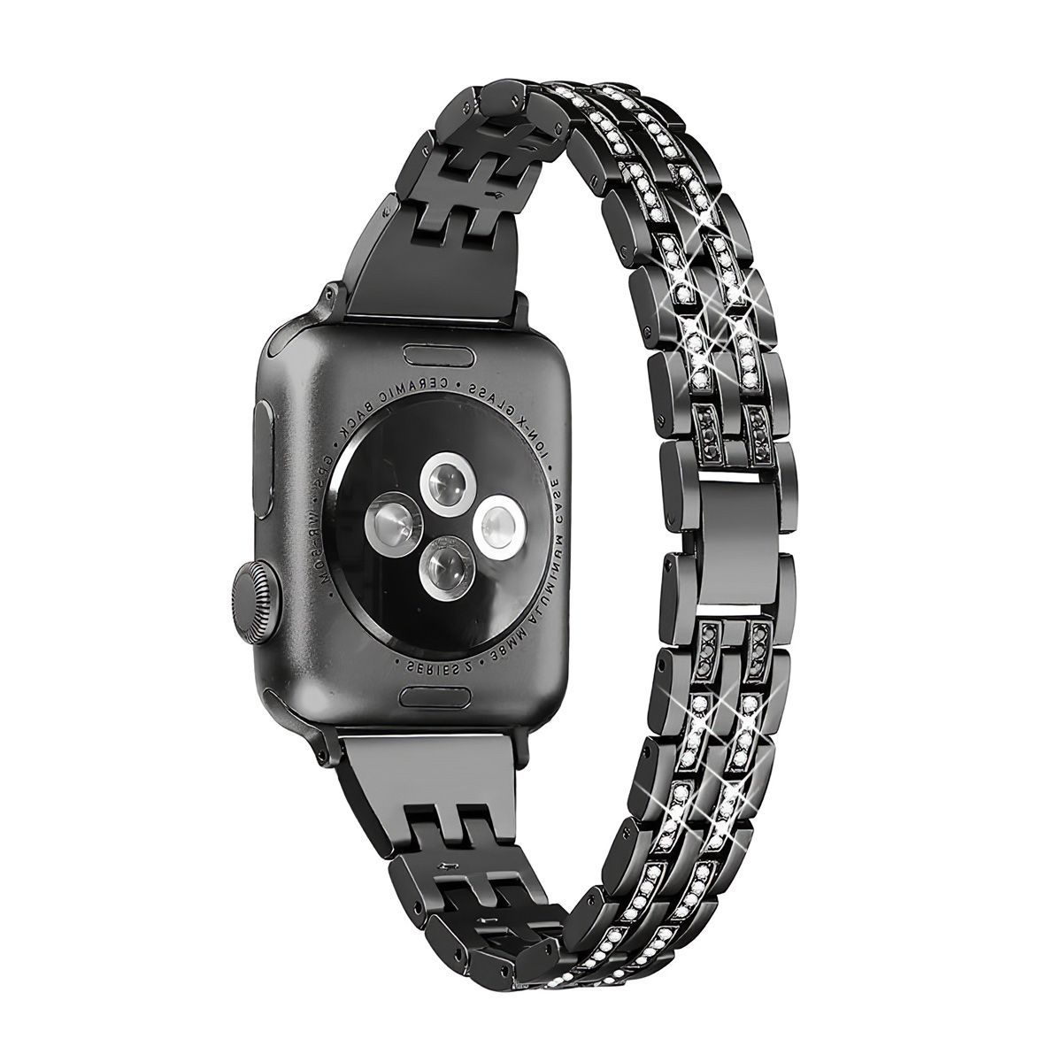 Elegant Bling Thin Stainless Steel Apple Watch iWatch Band 38mm 40mm 42mm 44mm Compatible