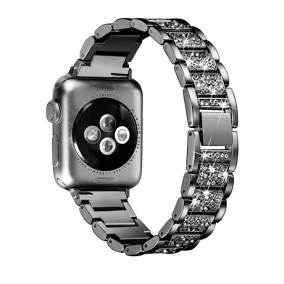 Elegant Bling Stainless Steel Apple Watch iWatch Band 38mm 40mm 42mm 44mm Compatible