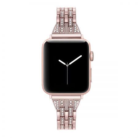 Elegant Bling Thin Stainless Steel Apple Watch iWatch Band 38mm 40mm 42mm 44mm Compatible