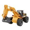 Remote Control Excavator Digger w/ Light Flexible Arm Mini Model Toy for Kids