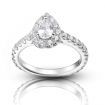 Pear Shaped Sterling Silver 925 Zulastone Halo Engagement Ring