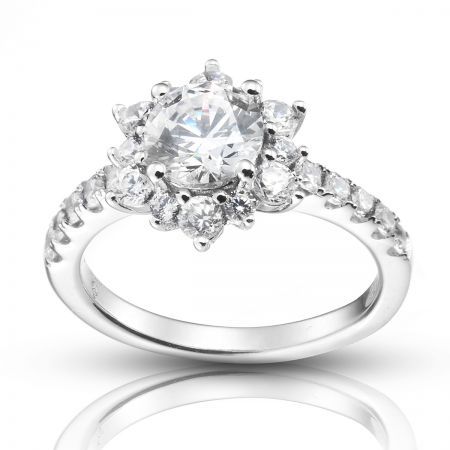 Sterling Silver Zulastone Snowflake Engagement Ring