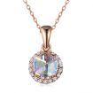 Square Crystal Stone Crystal-encrusted Base Sterling Silver-Pink Champagne