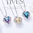 Heart Shaped Encased Zulastone Necklace - Sapphire Amethyst