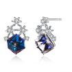 Christmas Snowflake Cubic Swarovski Crystal Post Earrings S925 Sterling Silver