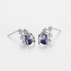 Christmas Snowflake Cubic Swarovski Crystal Post Earrings S925 Sterling Silver