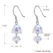 Mushroom Shaped Austrian Crystal Dangle Earrings S925 Sterling Silver