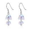 Mushroom Shaped Austrian Crystal Dangle Earrings S925 Sterling Silver