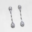 Crystal Luxury Zulastone Long Drop Bridal Earrings 925 Sterling Silver Pendant Jewelry