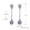 Crystal Luxury Zulastone Long Drop Bridal Earrings 925 Sterling Silver Pendant Jewelry