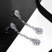 Crystal Luxury Zulastone Long Drop Bridal Earrings 925 Sterling Silver Pendant Jewelry