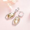 Hollow Olive Yellow Swarovski Style Crystal Earrings Sterling Silver 925 Pendant Ornament