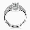Round Cut Zulastone Split Shank Halo Ring Bridal Set Proposal Engagement Band