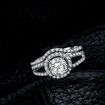 Round Cut Zulastone Split Shank Halo Ring Bridal Set Proposal Engagement Band
