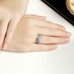 Round Cut Zulastone Split Shank Halo Ring Bridal Set Proposal Engagement Band