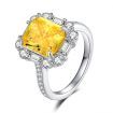 Yellow and White Sterling Silver Zulastone Engagement Ring