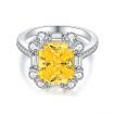 Yellow and White Sterling Silver Zulastone Engagement Ring
