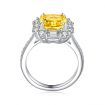 Yellow and White Sterling Silver Zulastone Engagement Ring