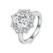 Round Shape Halo Zulastone Engagement Ring in Sterling Silver