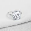 Square Princess Cut Solitaire Zulastone Engagement Ring in 925 Sterling Silver