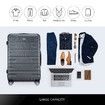 3 Pcs Luggage Suitcase Set Dark Grey Hard Shell ABS Case w/TSA Lock