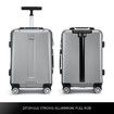 3 Pcs Travel Luggage Set Suitcase Metal Grey Hard Shell Case Lightweight Spinner w/TSA Lock