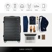 3 Pcs ABS Luggage Suitcase Set Hard Shell Case Black w/TSA Lock