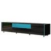165cm TV Cabinet Stand Unit Lowline Wood Furniture Gloss Front LED w/2 Doors & 2 Drawers Black