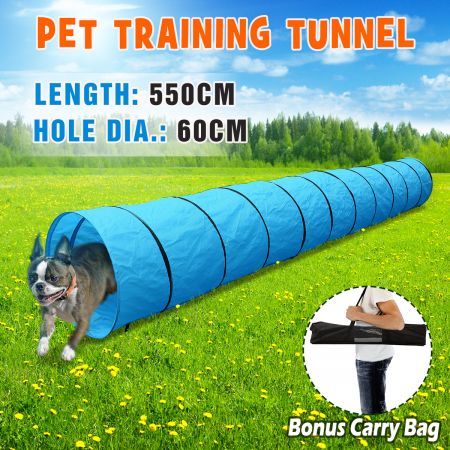 JIJIKOKO Lightweight Round Dog Agility Tunnel Pet Training Equipment Outdoor Pop-Up Crawl Toy Adventure Play Tunnel for Kids Indoor for Dogs Puppies Cats Kittens Ferrets and Rabbits 