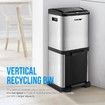 34L Two Layer Press Top Dustbin Kitchen Waste Pedal Bin Garbage Trash Can