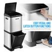 34L Two Layer Press Top Dustbin Kitchen Waste Pedal Bin Garbage Trash Can