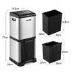 34L Two Layer Press Top Dustbin Kitchen Waste Pedal Bin Garbage Trash Can