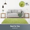 200x300cm Fluffy Shaggy Area Rug Large Green Carpet Home Bedroom Anti-Slip Floor Mat