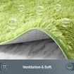 200x300cm Fluffy Shaggy Area Rug Large Green Carpet Home Bedroom Anti-Slip Floor Mat