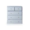 Modern White Tallboy Chest of Drawers Dresser w/3 Large & 2 Half Storage Drawers