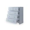 Modern White Tallboy Chest of Drawers Dresser w/3 Large & 2 Half Storage Drawers