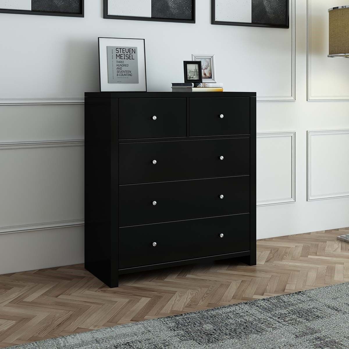 black dresser chest