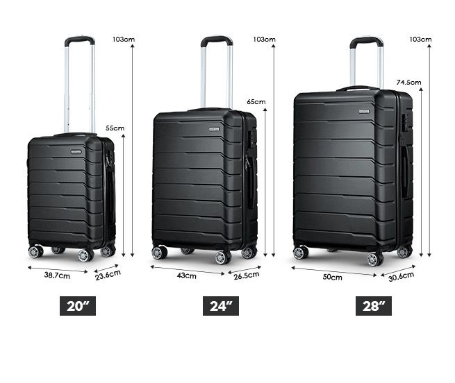 3 Pcs ABS Luggage Suitcase Set Hard 