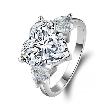 Heart Shaped Zulastone Engagement Ring 925 Sterling Silver Promise Ring For Women