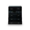 6 Chest of Drawers Tallboy Dresser Table High Gloss Storage Cabinet Bedroom Furniture - Black