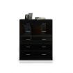 6 Chest of Drawers Tallboy Dresser Table High Gloss Storage Cabinet Bedroom Furniture - Black