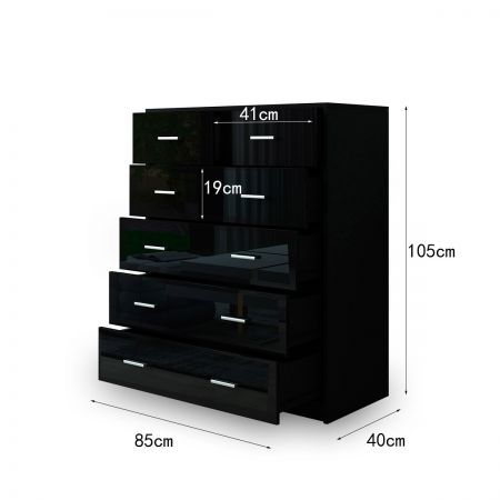 Black store gloss tallboy