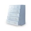 6 Chest of Drawers Tallboy Dresser Table High Gloss Storage Cabinet Bedroom Furniture - White