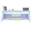 180cm Modern Wooden TV Unit Side Cabinet RGB LED High Gloss Front-White