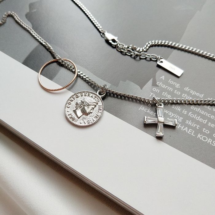 S925 silver coin pendant necklace